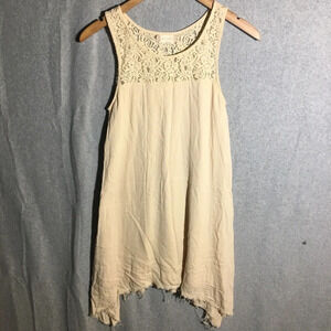 Womens Altar’d State Dress A Line Hem Lace Frayed Hem Beach Boho Coastal Casual